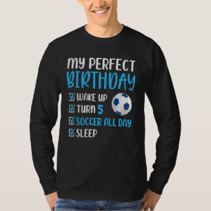 Kinder 5 Jaar Oud Voetbal Verjaardagsfeest 5e Jong T-shirt