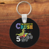 Kinder 5 jaar Oude 5 jaar Dinosaur Trex jongen Sleutelhanger (Voorkant)