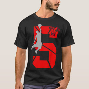 Kinder 5 jaar oude 5e Bysketbyll verjaardagsfeestj T-shirt