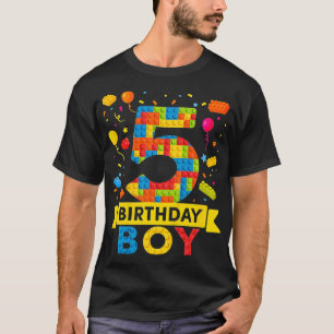 Kinder 5 jaar oude bouwstenen 5th Birthday Boy T-shirt