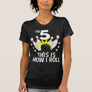 Kinder 5 jaar oude Bowling Birthday Party How I Ro T-shirt