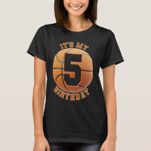 kinder 5 jaar Oude dag jongens basketbal vijfde ge T-shirt