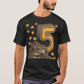 Kinder 5 jaar oude Komodo draak reptiel 5e verjaar T-shirt