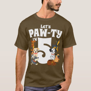 Kinder 5 jaar oude puppy Dog Birthday Pawty Dogs 5 T-shirt