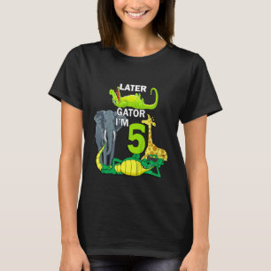 Kinder 5 jaar oude verjaardagsdieren Safari Zoo T-shirt