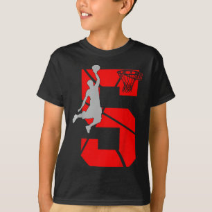 Kinder 5 jaar oude vijfde Basketball Birthday Part T-shirt