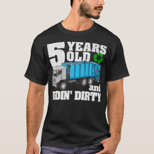 Kinder 5 jaar oude vuilniswagen Birthday Party Rec T-shirt