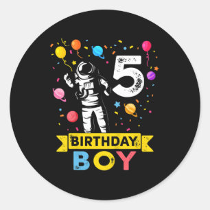 Kinder 5-jarige jongen Astronaut 5th Birthday Boy Ronde Sticker