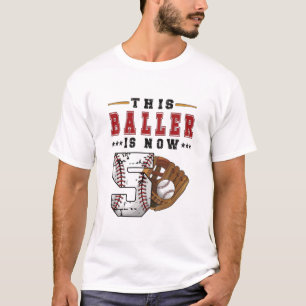Kinder 5e verjaardag Baseball Boy Vijf jaar oud Ba T-shirt