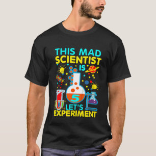 Kinder 5e verjaardag Deze gekke wetenschapper is 5 T-shirt