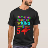 Kinder 5e verjaardag - Deze laserLabel koning 5 T-shirt (Voorkant)