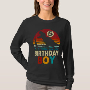 Kinder 5e Verjaardag Dinosaurus Rex 5 Jaar Oud Jon T-shirt