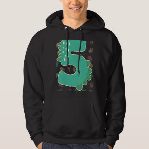 Kinder 5e verjaardag Dinosaurus Vijf Dino Spike Vi Hoodie