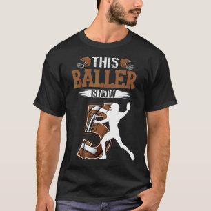 Kinder 5e Verjaardag Football Jongen 5 Jaar Oud Vo T-shirt