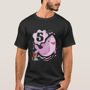 Kinder 5e verjaardag meisjes haai 5 jaar oude ocea t-shirt