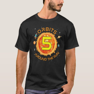 Kinder 5e verjaardag rond de zon 5 jaar oud t-shirt