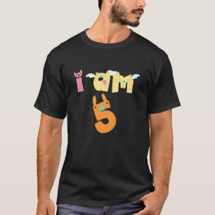 Kinder 5e Verjaardags Meisje 5 Jaar Oud Jongen Ver T-shirt