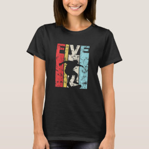 Kinder 5e verjaardagsfeestje 5 jaar skateboard ska t-shirt