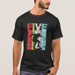 Kinder 5e verjaardagsfeestje 5 jaar skateboard ska t-shirt