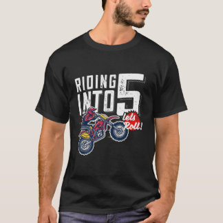 Kinder 5th Birthday Motor Cross, Dirt Bike, Birthd T-shirt
