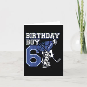 Kinder 6 jaar oud Ice Hockey Goalie Thema Birthday Kaart