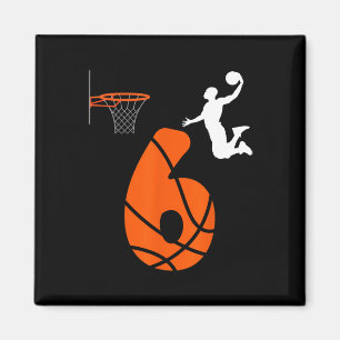 Kinder 6 jaar oud slam dunk its mijn 6e verjaardag magneet