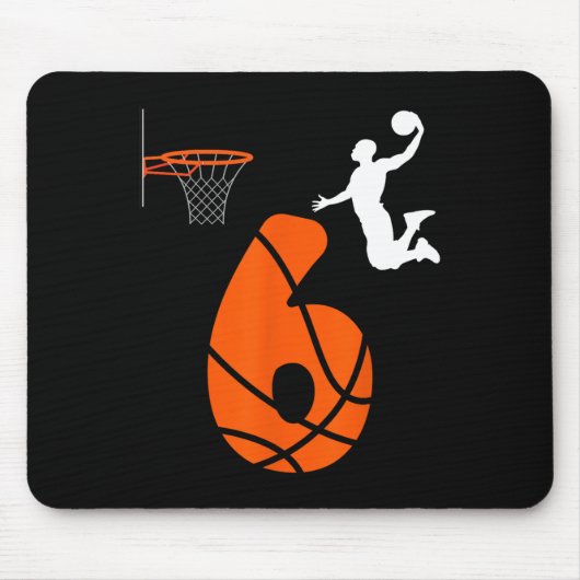 Kinder 6 jaar oud slam dunk its mijn 6e verjaardag muismat (Voorkant)