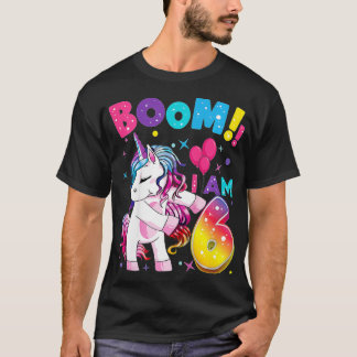 Kinder 6 jaar oud Unicorn Flossing 6th Birthday Gi T-shirt