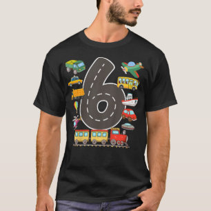 Kinder 6 jaar oud vervoer zondagse 6e t-shirt