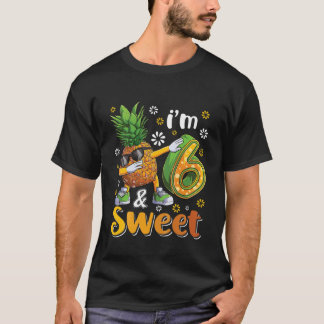 Kinder 6 jaar oude ananas Birthday Girl Sweet Frui T-shirt