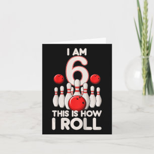 Kinder 6 jaar oude bowlingfeest 6e verjaardag is h kaart