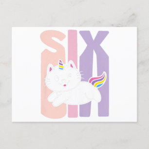 Kinder 6 jaar oude Cutmakat Unicorn Birthday Uitnodiging Briefkaart