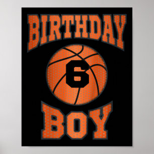 Kinder 6 jaar oude jongen 6e verjaardag Basketball Poster