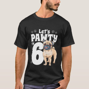 Kinder 6 jaar oude kinderdagverblijf Puppy Dog Pug T-shirt