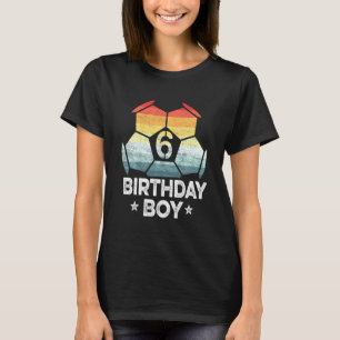 Kinder 6 jaar oude voetballer 6e verjaardag jongen t-shirt