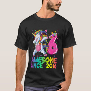 Kinder 6-jarige meisjes Tiener abbing Unicorn 6e B T-shirt