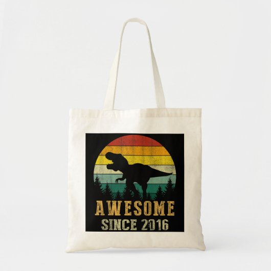 Kinder 6e verjaardag Dinosaur 6 jaar oud Geweldige Tote Bag (Voorkant)