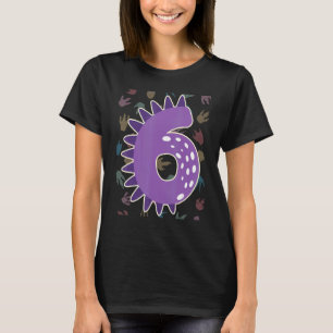 Kinder 6e Verjaardag Dinosaurus Zes Dino Spike Zes T-shirt