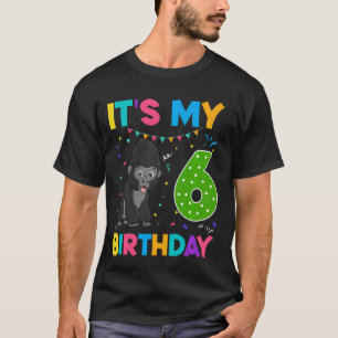 Kinder 6e Verjaardag Gorilla 6 jaar oude Jongens M T-shirt
