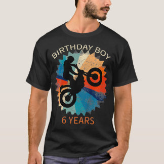 Kinder 6e Verjaardag Jongens Motorcross Dirtbike 6 T-shirt