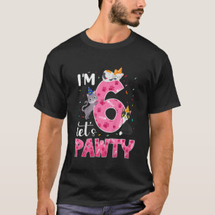 Kinder 6e verjaardag meisje Cute Cat Outfit 6 T-shirt