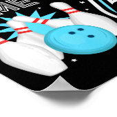 Kinder 6e Verjaardagsfeest Bowling Boy 6 jaar oude Poster (Hoek)