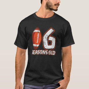Kinder 6e Verjaardagsfeestje Football Zes Jaar Oud T-shirt