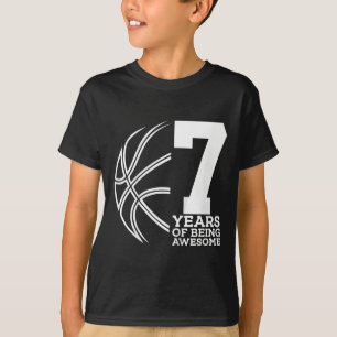 Kinder 7 JAAR GEWELDIGE BASKETBAL 7E GEBOORTE T-shirt
