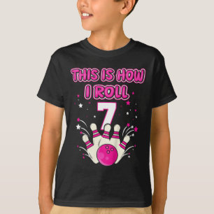 Kinder 7 jaar oud Dit is hoe ik 7e bowlingmeisje r T-shirt