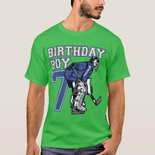 Kinder 7 jaar oud Ice Hockey Goalie Thema Birthday T-shirt
