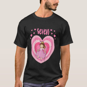 Kinder 7 Jaar Oud Leuk Prinses Verjaardagsmeisje 7 T-shirt