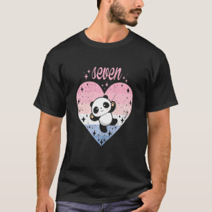 Kinder 7 Jaar Oud Leuke Panda Verjaardag Meisje 7e T-shirt