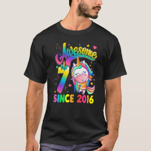 Kinder 7 jaar oud sinds 2016 prinses Unicorn 7e B T-shirt