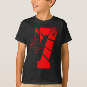 Kinder 7 jaar oude 7e Bysketbyll verjaardagsfeestj T-shirt